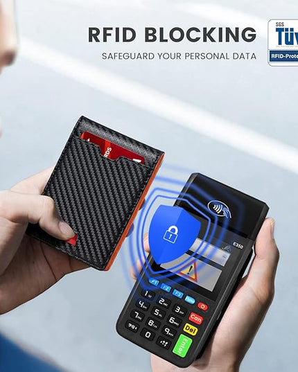 Zitahli Mens-Wallet-Slim-Leather-RFID Blocking Wallet for Men Minimalist Bifold Credit Card Holder with Gift Box