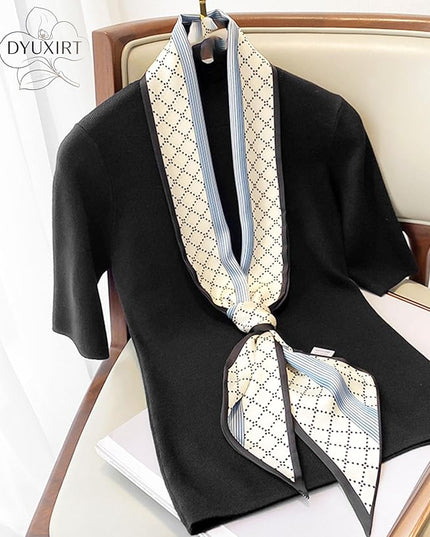 Head Scarf Purse Handle Neck Satin Hair Scarfs For Bag Lightweight Silky Long Thin Women's Fashion Scarves 59 * 5.9”