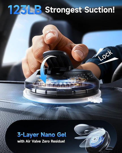 Car Phone Holder for MagSafe [360° Adjustable Memory Alloy Arm | 2400gf Strongest Magnetic Power] Bendable Car Mount, Phone Holders for Your Car for iPhone 17-12 & All Smartphones, with Dashboard Pad