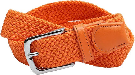 Falari Men Women Multicolored Elastic Stretch Braided Belt Canvas Fabric Woven No Holes Belt