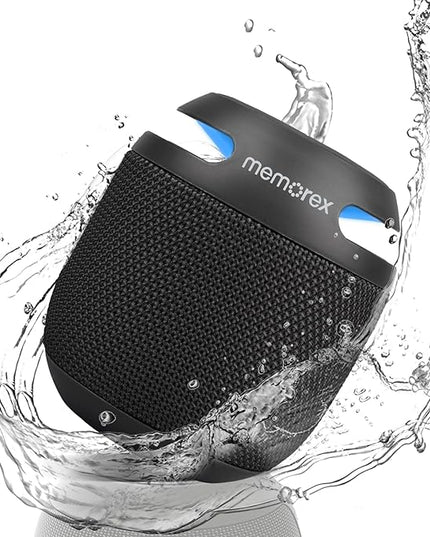 Memorex High Performance Ultimate Bluetooth Speaker, Portable Rechargeable & Wireless, IP67 Waterproof Dustproof Speaker with Party Lights for Beach, Home, Shower and Outdoors (XBoom, Jet Black)