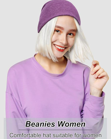Senker Fashion Slouchy Beanie Hats for Women Men, Chemo Headwear Cotton Beanies Soft Lightweight Chemo Skull Cap Elastic