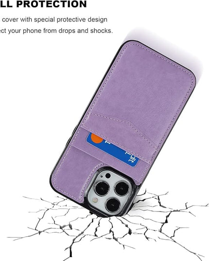 KIHUWEY Compatible with iPhone 13 Pro Max Case Wallet with Credit Card Holder, Premium Leather Magnetic Clasp Kickstand Heavy Duty Protective Cover for iPhone 13 Pro Max 6.7 Inch(Purple)