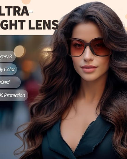 DragonflyDreams 4 Pcs Women Large Sunglasses, UV 400 Glasses Oversized Classic Trend Ladies Sunglasses Sparkling Large Frame