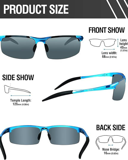 DUCO Mens Sports Polarized Sunglasses UV Protection Sunglasses for Men 8177s