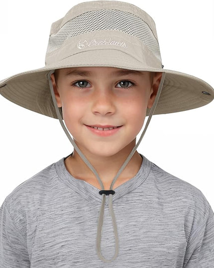 Century Star Outdoor Kids Sun Hat UPF 50+ Quick Dry Adjustable Bucket Hat Windproof Waterproof Beach Fishing Safari Hat
