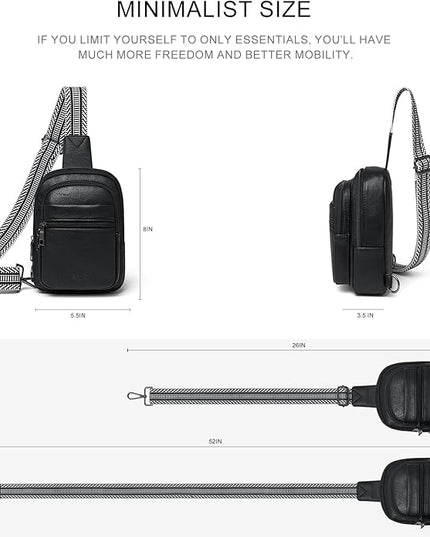 Sling Bag For Women Faux Leather Small Casual Daypack Backpack Fanny Pack Crossbody Chest Bags Purse