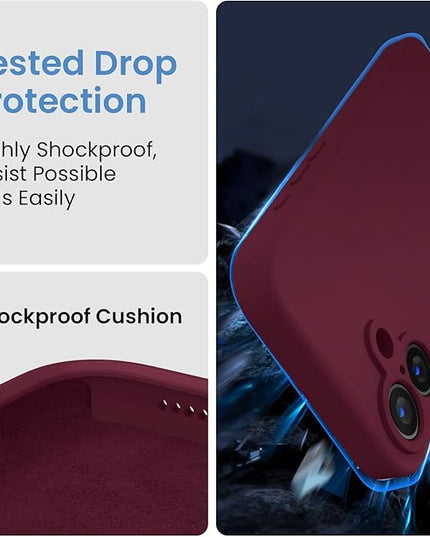FireNova Designed for iPhone 16 Case, Silicone Upgraded [Camera Protection] Phone Case with [2 Screen Protectors], Soft Anti-Scratch Microfiber Lining Inside, 6.1 inch, Plum