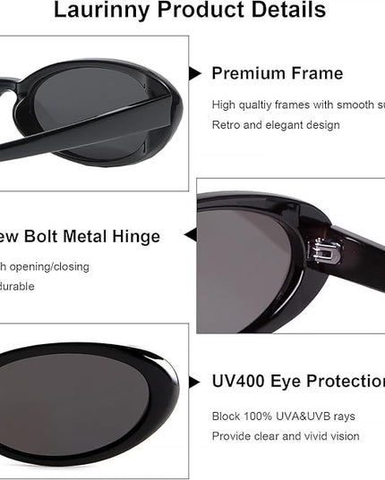 90s Sunglasses for Women Men Retro Small Oval Sunglasses
