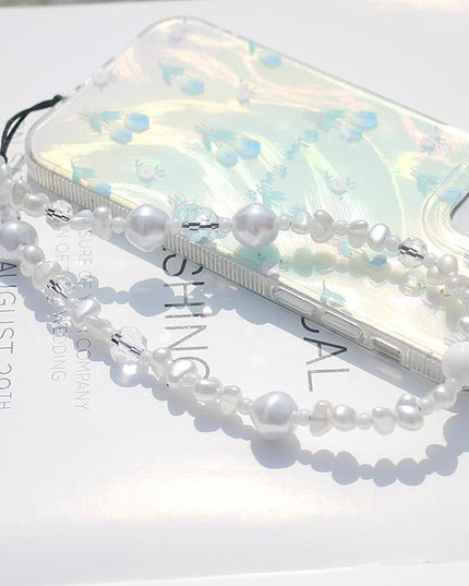 Beaded Camera Wrist Strap, Cute Phone Charms Strap, Pearl Bracelet Wrist Strap, Phone Keychain Decoration for Wallet