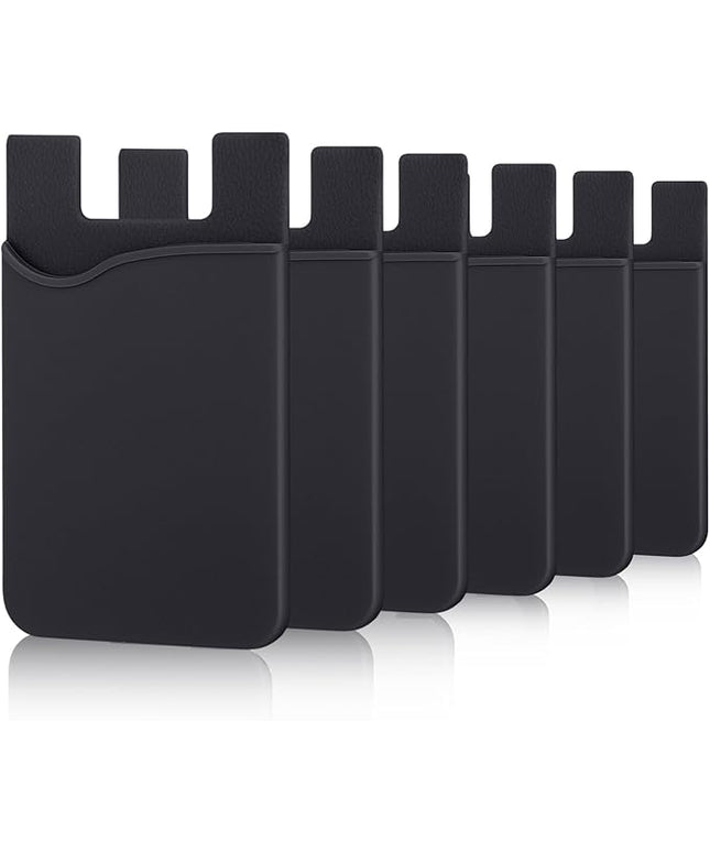 Adhesive Card Holder, 6 Pack Silicone Credit Card Holder for iPhone, Adhesive Silicone Back of Phone Wallet,Rubber Card Holder for Phone Case for iPhone 17 16 15 14 13 Pro Max,iPad,Samsung,LG,Tablet
