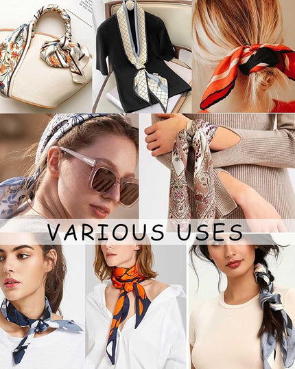Dailyacc Hair Scarf for Women Fashion Silky Satin Headscarf Wrap Breathable Lightweight Neck Scarves For Handbag