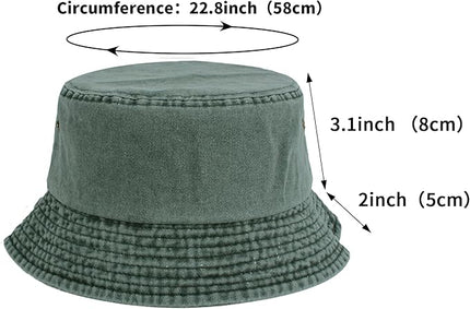 kozinu Washed Cotton Bucket Hats Packable Summer Outdoor Cap Travel Beach Sun Hat Plain Colors for Men Women