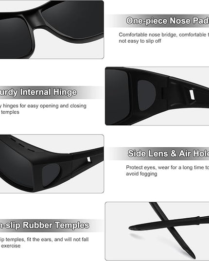 MEETSUN Fit Over Glasses Sunglasses for Men Women,Wrap Around Sunglasses Polarized UV400 Protection