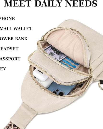 Anti Theft Crossbody Bags for Women Leather Sling Bag Cross Body Travel Purse Chest Bags Fanny Pack Gift Teen Girl