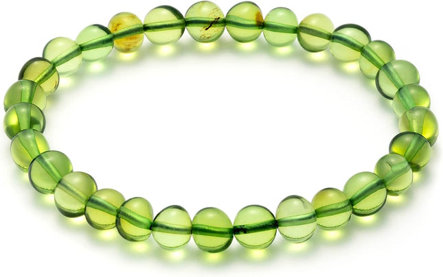 Natural Baltic Amber Bracelet for Women and Men – Stretch Wristband with Polished Cube Beads, Lightweight Unisex Jewelry Gift for Daily and Casual Wear