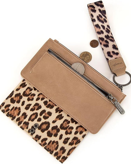 Montana West X Wrangler Wallet for Women Ladies Female Card Cases & Money Organizers Wristlet with Wallet Large Clutch with Coin Purse Smooth Zipper and Rfid Lining
