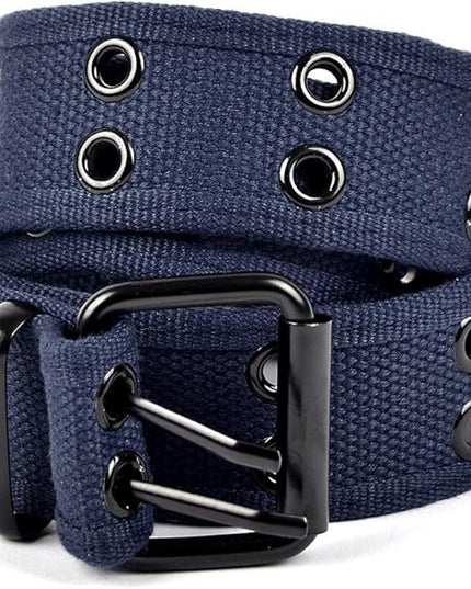 Boxed Gifts Parquet Casual Canvas Belt - Double Hole, Double Grommets for Men & Women
