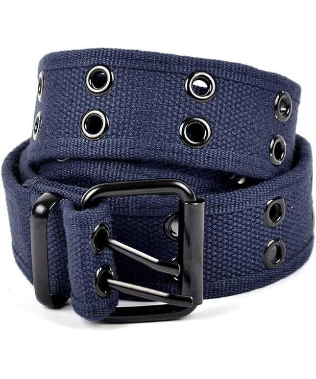 Boxed Gifts Parquet Casual Canvas Belt - Double Hole, Double Grommets for Men & Women