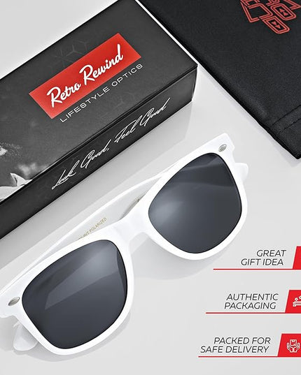 Retro Rewind Polarized Sunglasses for Men and Women - UV Protection Classic Sun Glasses