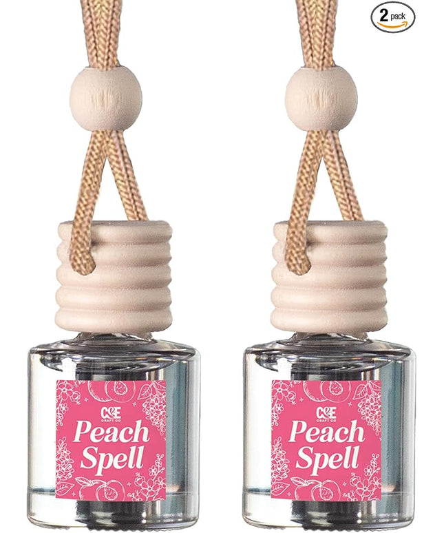 CANDECraftCo Car Air Hanging Fragrance Oil, Car Auto Freshener for Essential Oils, Scents Fragrance Aromatherapy Automobile Diffuser, Long Lasting (Peach Spell)