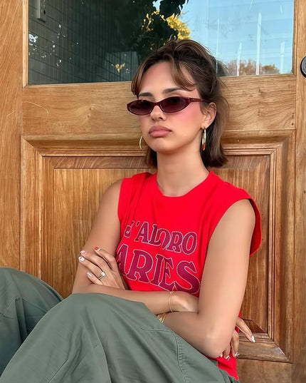 Retro Oval Sunglasses for Women 2026 90s Small Chic Cat Eye Sun Glasses Sunnies Lightweight Shades
