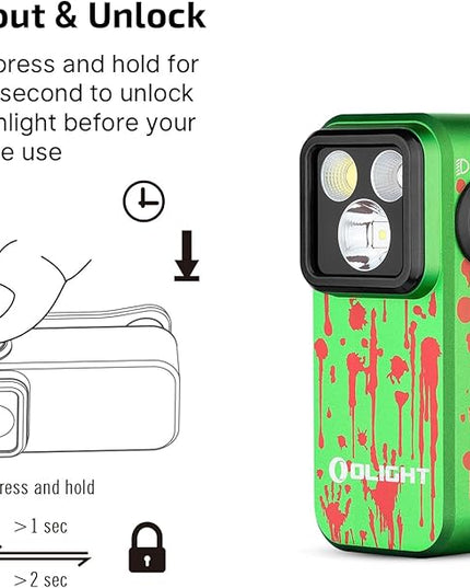 OLIGHT Oclip Pro EDC Flashlight Clip-on Light, Rechargeable 500 Lumens with Three Lighting Solutions Type-C Charging, Magnetic Flash Lights for Signaling, Cycling, Outdoor or Indoor Use(Zombie Green)