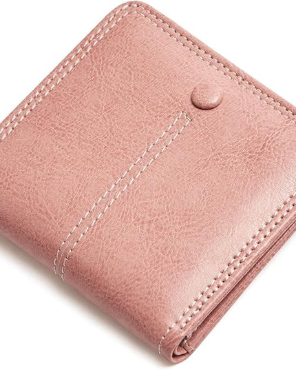 TFKGS Slim Wallet for Women RFID Wallet Women Small Wallets Woman Thin Credit Card Holder RFID Blocking Bifold Compact Pocket Ladies Leather Pink Mini Purse