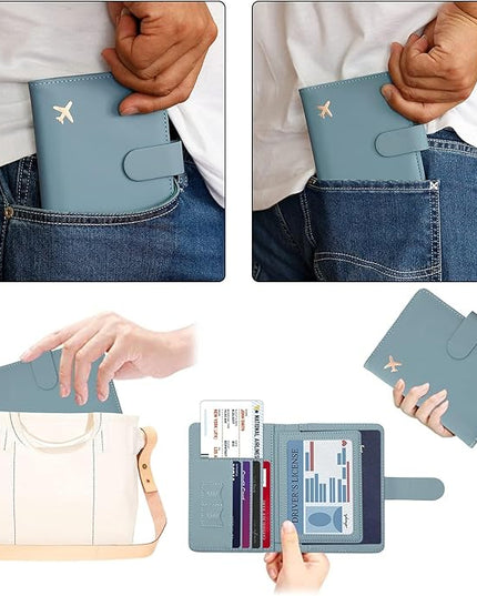 Melsbrinna Rfid Passport Holder for Travel women/Men, Cute Passport Wallet Rfid Blocking Card Slots, Rfid Passport Cover/CaseTravel Wallet, Passport Book Holder (1, Green2)