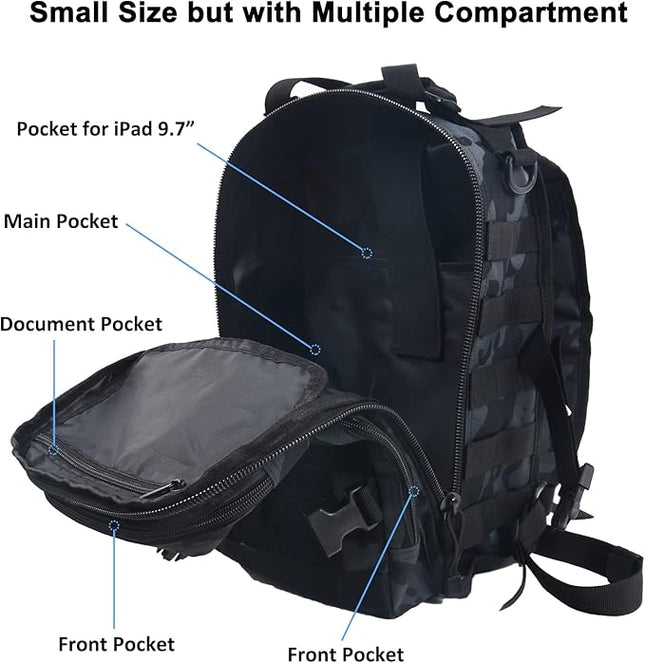 hopopower Tactical Sling Bag, Sport Bag Military Rover Shoulder Backpack EDC Assault Range Bag, Chest Pack Handbag Waterproof