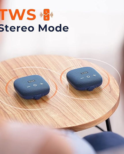 Tribit StormBox Micro 2 Portable Speaker: 90dB Loud Sound Deep Bass IP67 Waterproof Small Speaker Built-in Strap, 12H Playtime for Outdoor Camping Biking, 150ft Range (Pure Blue)