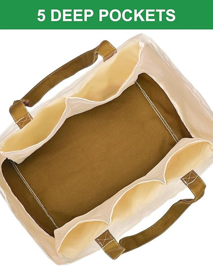 Canvas Reusable Grocery Bags Heavy Duty, 8.3 gal Foldable Large Tote Bag with Handles, Holds 60 lbs Canvas Shopping Bags, 1 Pack