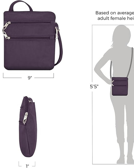 Travelon Anti-theft Classic Slim Double Zip Crossbody