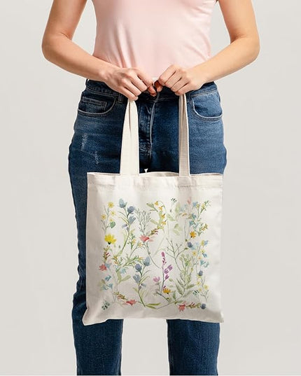 Horaldaily Canvas Tote Bag,Reusable Shoulder Tote Bag for Women Lady Casual Vacation, Shopping, Work, Gym