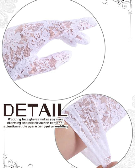 Campsis Floral Lace Gloves Long Lace Gloves