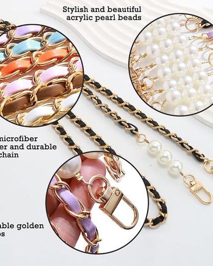 Phone Crossbody Chain Cell Phone Lanyard,Pear&Leather+Metal Chain Universal Cellphone Strap with Tether Patches for Most Phone (J)