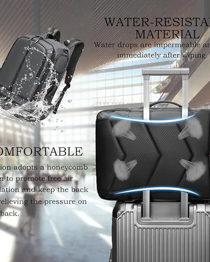 Somago 16 Inch Laptop Backpack Water Resistant Carry On Daypack Backpack Anti Theft Travel Rucksack Backpack with Shoe Compartment Shoulder Strap for Men Women, 33L (Grey)