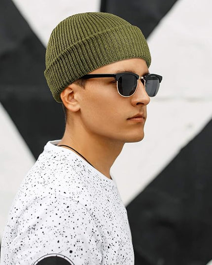 Geyoga 9 Pieces Winter Beanie Hats Trawler Short Beanie Watch Hat Warm Knit Fisherman Skull Cap for Men Women, 9 Colors