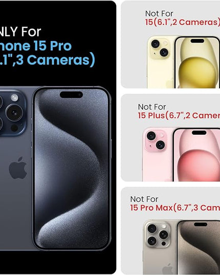 FireNova Designed for iPhone 15 Pro Case, Silicone Upgraded [Camera Protection] Phone Case with [2 Screen Protectors], Soft Anti-Scratch Microfiber Lining Inside, 6.1 inch, Fluorescent Green