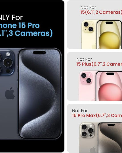 FireNova Designed for iPhone 15 Pro Case, Silicone Upgraded [Camera Protection] Phone Case with [2 Screen Protectors], Soft Anti-Scratch Microfiber Lining Inside, 6.1 inch, White