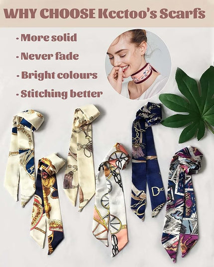 kcctoo 2/6/10Pack Scarf Bags for Women Handbag Scarfs Band Hair Neck Scarves Fashion Gifts
