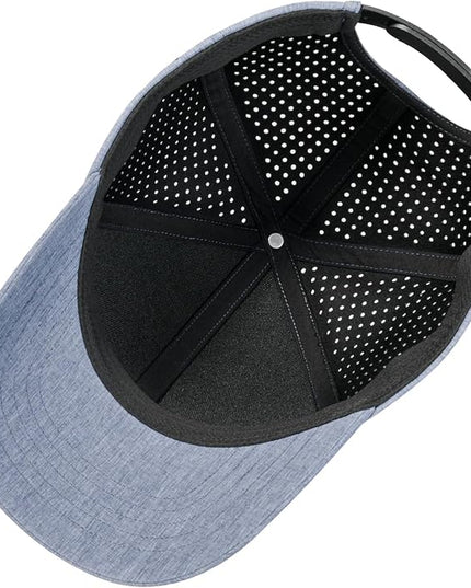 VOBOOM Men Snapback Trucker Hat, Baseball Cap for Breathable Side Laser Cut Holes