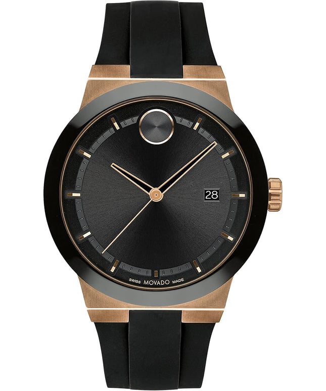 Movado Bold Fusion Men's Luxury Quartz Watch - Swiss Movement, Silicone Strap, Water Resistance 50 Meters (5ATM) - Classic Timepiece - Gift for Him - 42mm