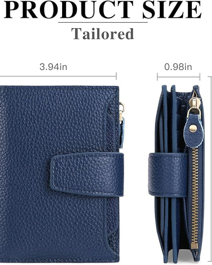 Falan Mule Women's Royal Blue Leather Wallet with RFID Blocking, Card Holders, and Coin Pouch