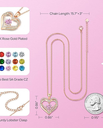18K Rose Gold Necklaces for Women Birthday Gifts for Women Jewelry for Women Birthday Gifts for Wife Girlfriend Daughter Wife Birthday Gifts for Anniversary Mothers Day Christmas Valentines Gifts