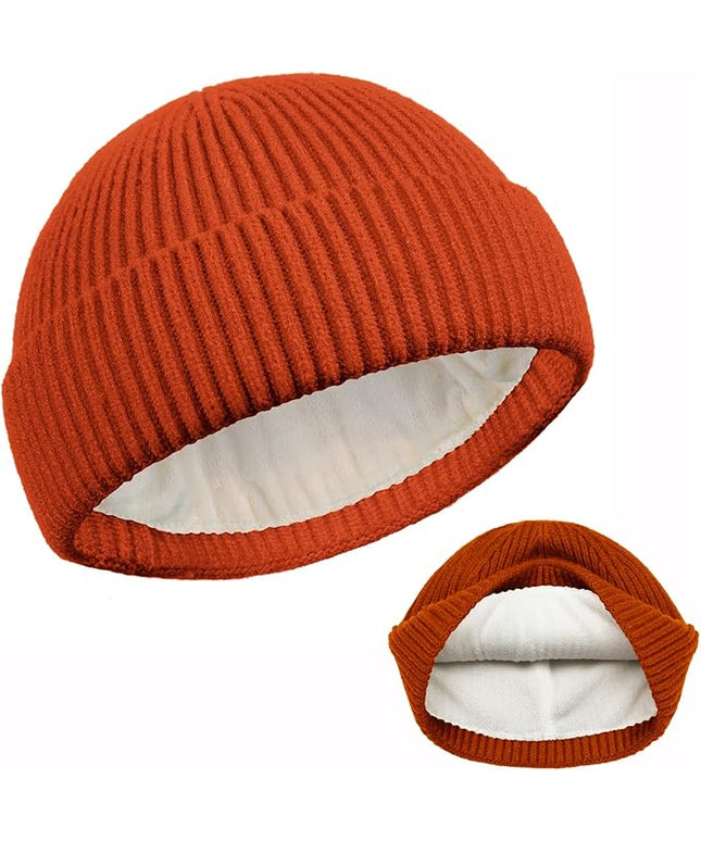 ROYBENS Swag Wool Knit Cuff Short Fisherman Beanie for Men Women, Winter Warm Hats