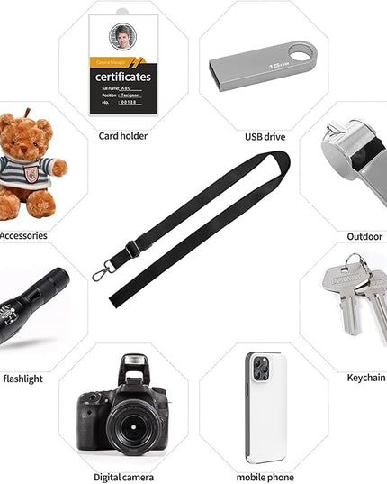 Phone Lanyard,Adjustable Neck Strap Crossbody Nylon Lanyard with Wrist Strap for All Smartphone,Keys,Card Holder and Personal Effects (Black)
