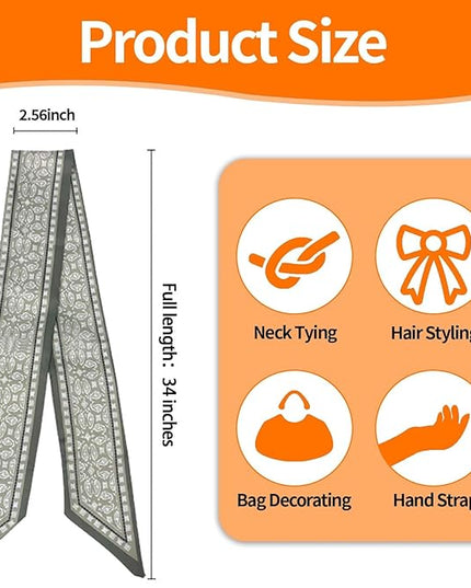 24PCS Fashion Scarves for Women Multifunctional Neck Scarves Purse Scarf Headbands for Bags Hair Accessories