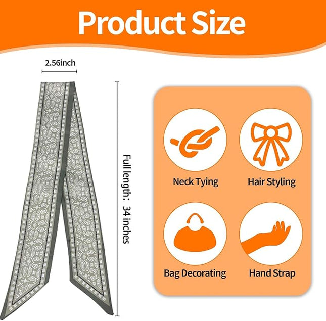 24PCS Fashion Scarves for Women Multifunctional Neck Scarves Purse Scarf Headbands for Bags Hair Accessories