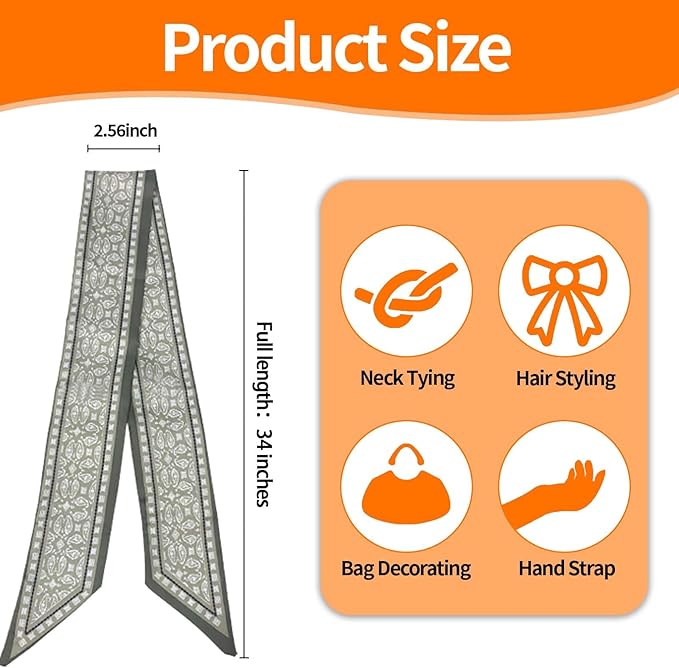 24PCS Fashion Scarves for Women Multifunctional Neck Scarves Purse Scarf Headbands for Bags Hair Accessories